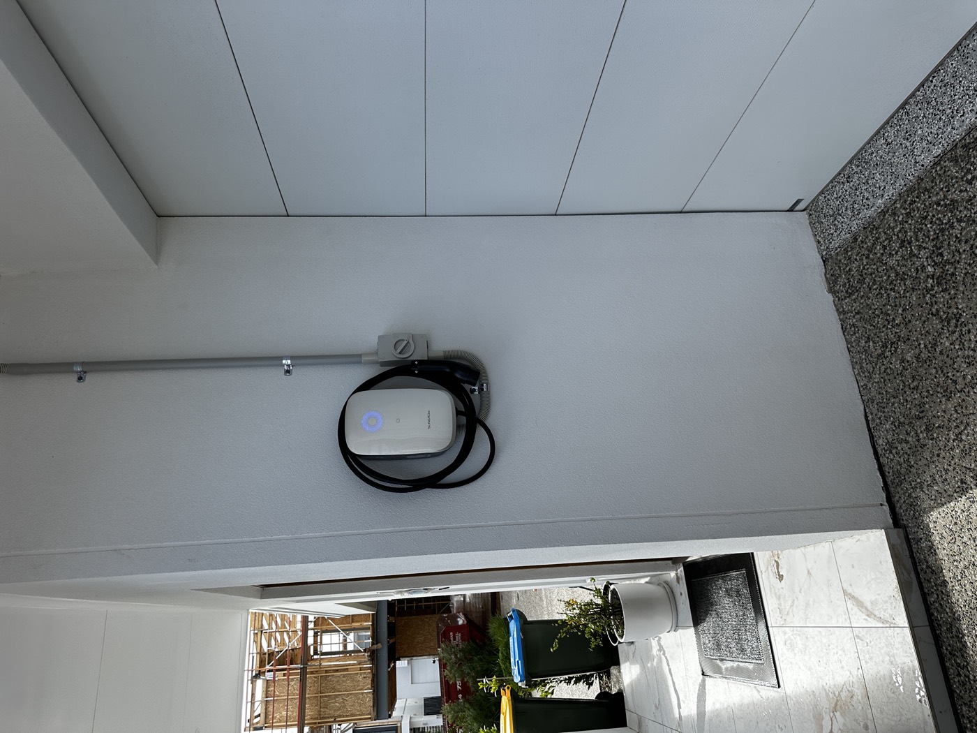 Outdoor EV charger installation